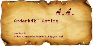Anderkó Amrita névjegykártya